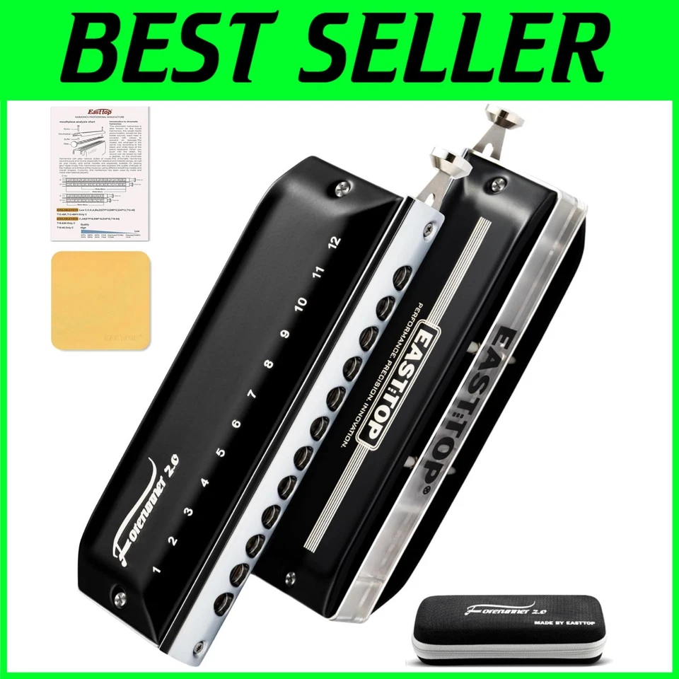 Valveless Chromatic Harmonica 12-Hole 48 Tones C Key - Image 1 of 4