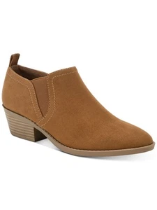 STYLE & COMPANY Womens Brown Raniaa Round Toe Block Heel Slip On Booties 5.5 M - Picture 1 of 8