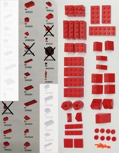 Repuesto de ladrillos rojos juego creativo Lego 3844 - Imagen 1 de 4
