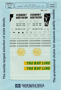 Microscale Decals - # 87-377 - Vintage - Vermont Northern & The Bay Line - Picture 1 of 4