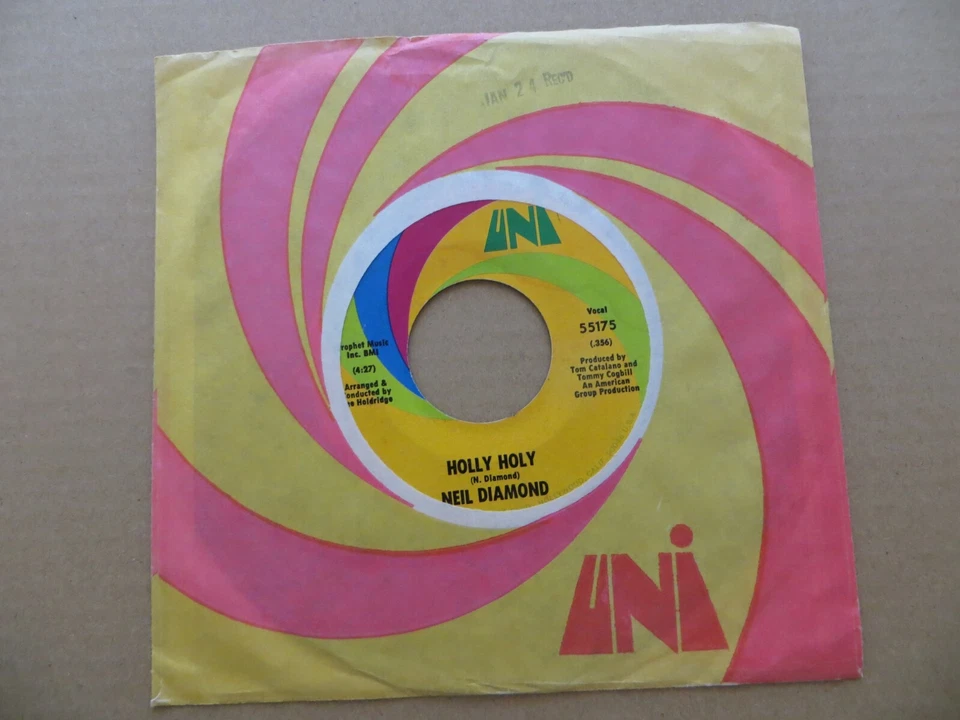 Neil Diamond – Holly Holy - 1969 - UNI Records 55175 7" Single G/Generic - Image 1 of 4