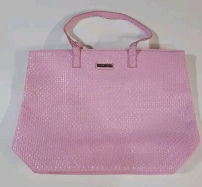 Bolso de Mano Grande 18"x 12"x 6" Rosa Mango Tejido de Cesta Poliuretano Duradero 14030077 Foto 1 de 4