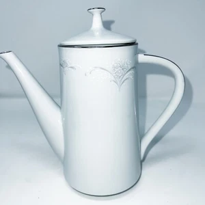 RARE Vtg NORITAKE Casablanca Coffee Pot White Porcelain China 6842 - Picture 1 of 7