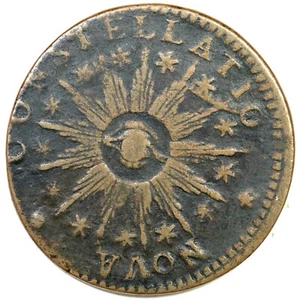 1783 C 1-A Pointed Rays, Lg U.S. Constellatio Colonial Copper Coin - Bild 1 von 2
