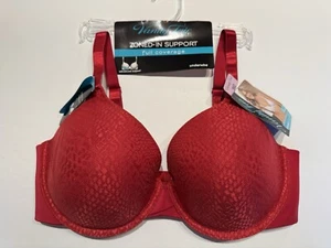 NWT Vanity Fair Zoned-In Support Full Coverage Underwire Bra 75316 36D Red - Picture 1 of 8