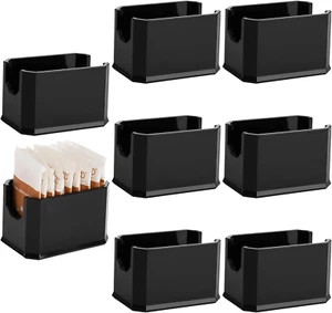 Dicunoy Set of 8 Sugar Packet Holder, Plastic Black Sugar Caddy for Restaurant,  - Picture 1 of 12