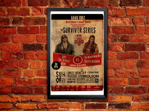 HBK Vs Bret Hitman Hart Survivor Series 1997 Montreal Screw Job Wrestling Poster Cover