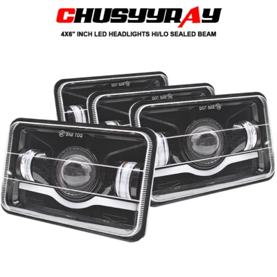 4pcs for Oldsmobile Cutlass Supreme 1980 1981 1982 1983-1988 4x6" Led Headlights - Image 1 of 4