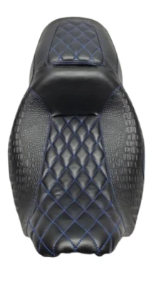 2011-2021 Harley Davidson Street/Road Glide Replacement Seat Cover Blue Stitch - Image 1 of 4