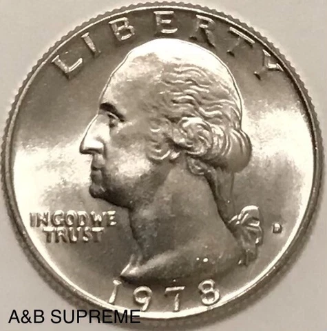 1978 D Washington Quarter Dollar Gem Bu Uncirculated Cover