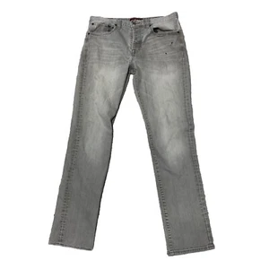 Pantalones de mezclilla ajustados para hombre Lucky Brand 121 Heritage 31x32 gris desgastados de colección - Imagen 1 de 11
