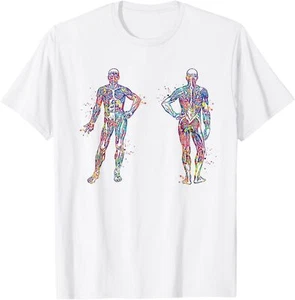Muscular System Watercolor human Body Anatomy T-Shirt Hoodie - Picture 1 of 6