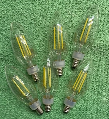 6 Pack GE Bright LED B10C Candelabra Base Bulbs 60W EQ 5W Decorative Candle - Image 1 of 2