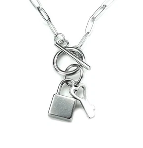 Collar con cerradura y llave cierre palanca clip cadena candado impermeable acero inoxidable - Imagen 1 de 8
