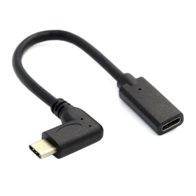 H50 USB C Plug to Socket 90 Degrees Angled, OTG USB Type C 3.1 Extension - Image 1 of 4