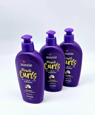 Aussie Miracle Curls Leave In Detangling Milk Coconut and Jojoba Oil 3-Pk 6.7oz - Image 1 of 4