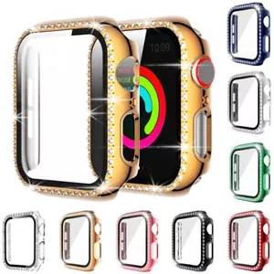 Housse Diamant Pour Apple Watch 9 8 7 6 5 4 3 SE 38/40/41/42/44/45/49 MM Case Cover - Photo 1 sur 20