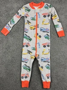 Pijama Hanna Andersson 85 cm 2 2T Orgánico Cremallera Dormitorio Camión de Construcción Gris - Imagen 1 de 7