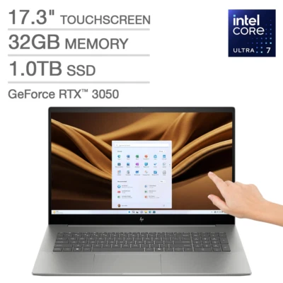HP ENVY Gaming 17" FHD Touch Intel Ultra 7 32GB RAM 1TB SSD NVIDIA RTX 3050 Wow! - Image 1 of 4