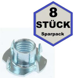 8 Stück Einschlagmutter M4 x 8 Gewinde Einschlagmuttern 4x8 verzinkt DIN 6930 - Picture 1 of 3