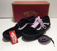 vans old skool pro danois black & pink skate shoes