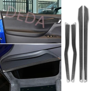 4×Carbon Fiber Interior Door Panel Decorative Trim Kit For Tesla Model X 2016-20 - Picture 1 of 16