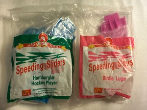 McDonald Happy Meal speeding sliders 1997 Hamburger Hockey Player & Birdie Lugar - Picture 1 of 6