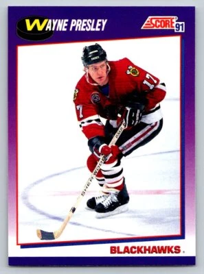 1991 Score #221 Wayne Presley Chicago Blackhawks - Image 1 of 2