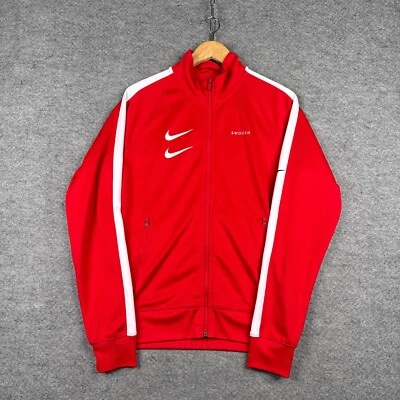 Nike Chaqueta de Pista para Hombres Pequeña Roja Doble Swoosh Cremallera Completa Gimnasio Entrenamiento CJ4884-657 Foto 1 de 4