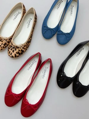 Repetto Francés, Fondo Plano Cabeza Redonda Luz Boca Arco, Zapatos Zapatos Cuero Foto 1 de 4