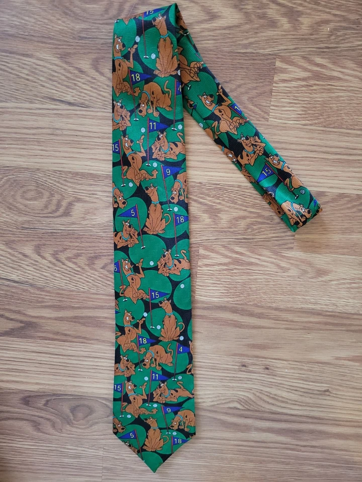 Gravata de golfe vintage 1999 Scooby-Doo Cartoon Network Hanna-Barbera novidade - Imagem 1 de 4