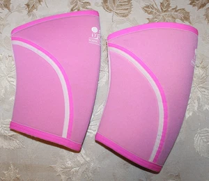 Nordic Lifting Pair Knee Sleeves Support & Compression 7mm Neoprene Medium Pink - Picture 1 of 9