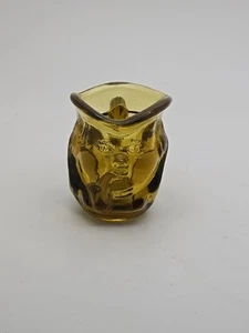 Vintage Amber Creamer Glass Toby Colonial Face 2” Tall Miniature - Picture 1 of 6
