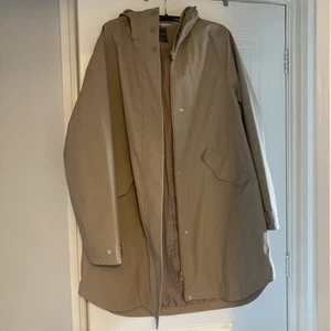 WOMENS PRIMARK RAINCOAT. SIZE LARGE. STONE COLOUR. WORN ONCE - Picture 1 of 3