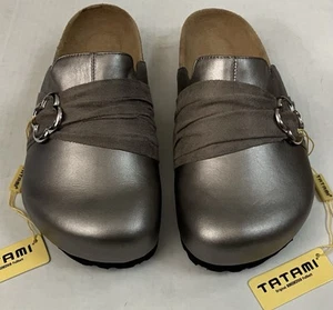 Birkenstock Tatami Pewter Libra Strap Silver Suede Clog Mule Women US 7 38 NWT - Picture 1 of 8