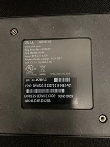 Dell WD19TBS Thunderbolt USB-C Performance docking station K20A001- W/ADAPTOR - Picture 1 of 6