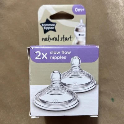 Nueva caja 2pk Tommee Tippee Closer to Nature pezones de flujo lento - 0m+ Foto 1 de 4