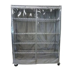 Storage Shelving Unit Cover, fits racks 72"W x 18"D x 72"H one side see through - Picture 1 of 8