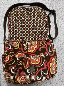 Vera Bradley Messenger Bag Tote Large Crossbody Puccini Floral Pattern - Picture 1 of 7