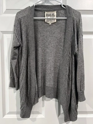 Ruehl Nº Cárdigan texturizado con infusión de cachemir de lana 925 talla L silencioso de lujo Y2K Foto 1 de 4