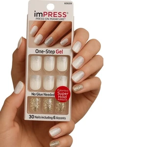 imPRESS One Step Gel Prensado en Uñas Un Brillo Día Blanco Brillo 30 Unidades 94-21 - Imagen 1 de 12