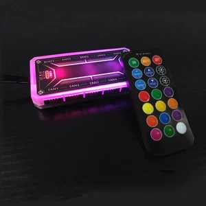 RGB Case Fan Motherboard Controller Strong Penetration Music Sensoring Rhyth NEW - Afbeelding 1 van 8
