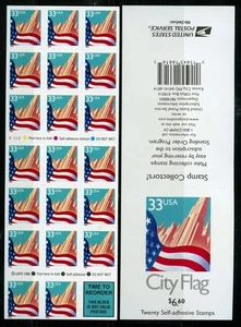 #3278e  33c CITY FLAG  Booklet Pane of 20  Stock Photo - Picture 1 of 2