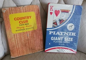 2 Decks 7"x5" OVERSIZE DECK *Superior~Country Club + Piatnik* PLAYING CARDS - Picture 1 of 10
