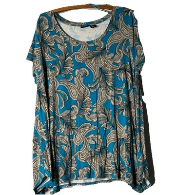 Túnica Willi Smith Top 2x Aqua Paisley Foto 1 de 4