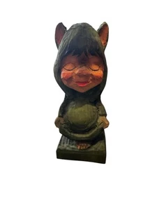 Figura de gnomo troll vintage tallada a mano en Noruega arte popular fantasía folclore - Imagen 1 de 6