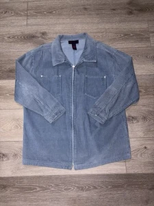 Vintage Y2K Denim & Co Corduroy Full Zip Up Blue Jacket *Size - Large* - Picture 1 of 4