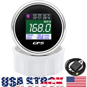 52mm LCD Digital GPS Velocímetro Odómetro Medidor para Barco Coche Camión Impermeable EE. UU. - Imagen 1 de 10