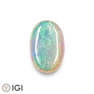 IGI Certified AUSTRALIA White Opal 4.42 Ct. Natural Untreated OVAL Play of Color - Picture 1 of 6