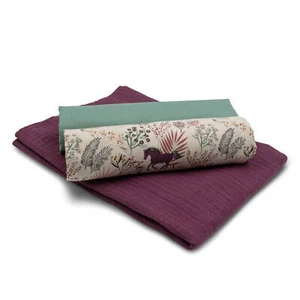 Stoffpaket 2x Baumwollstoff + 1x Musselin Double Gauze je 0,5m zum nähen Set 14 - Bild 1 von 7